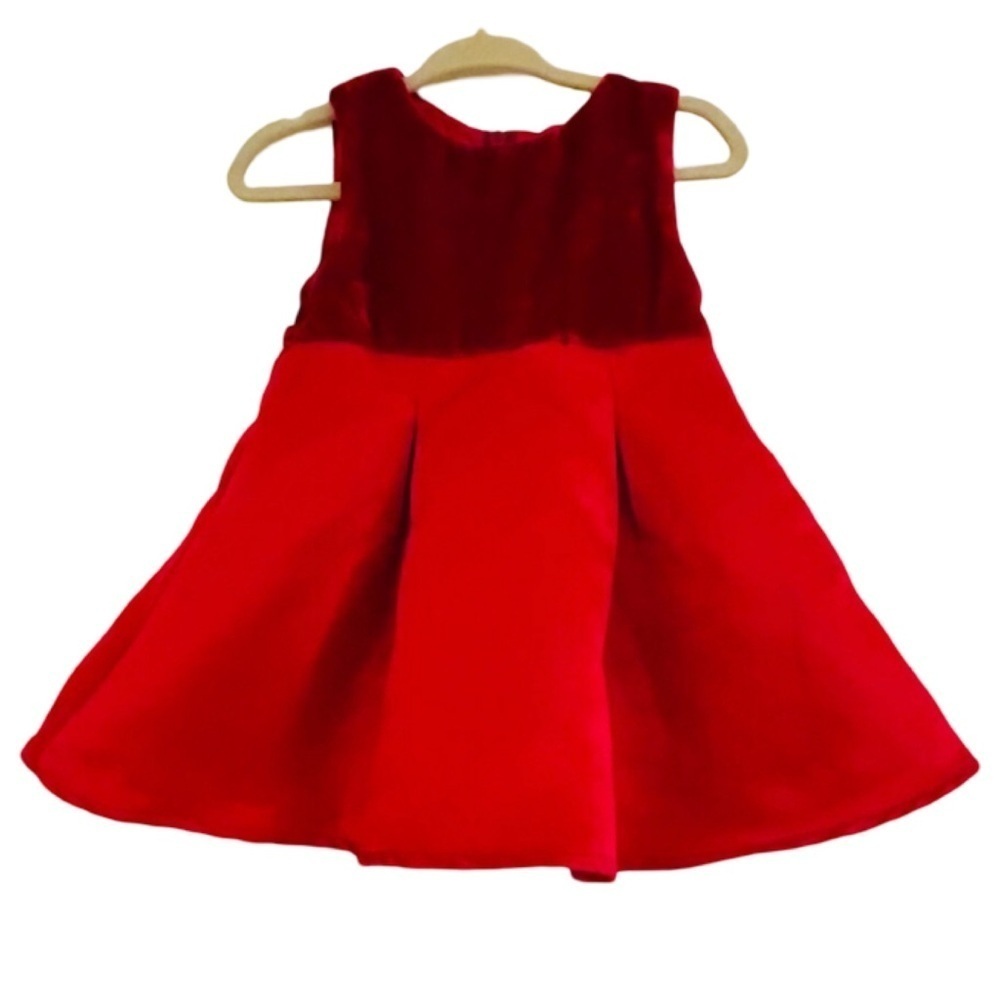 THE CHILDREN’S PLACE Red Satin & Velvet Dress